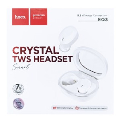 Навушники Bluetooth Hoco EQ3 BT5.3/300mAh/LED дисплей білі