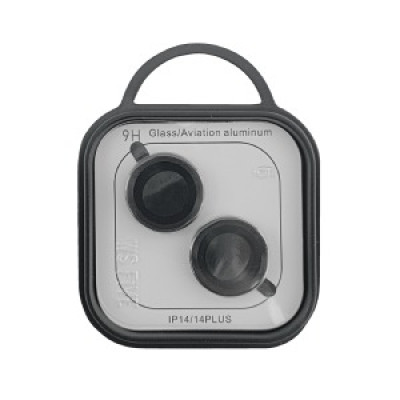 Скло на камеру iPhone 14/14+ метал чорний