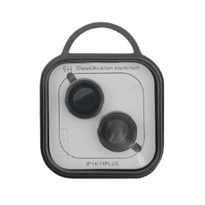 Скло на камеру iPhone 14/14+ метал чорний Скло на камеру iPhone 14/14+ метал чорний