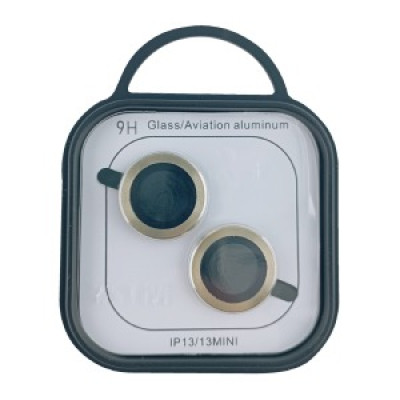 Скло на камеру iPhone 13/13 Mini метал золото