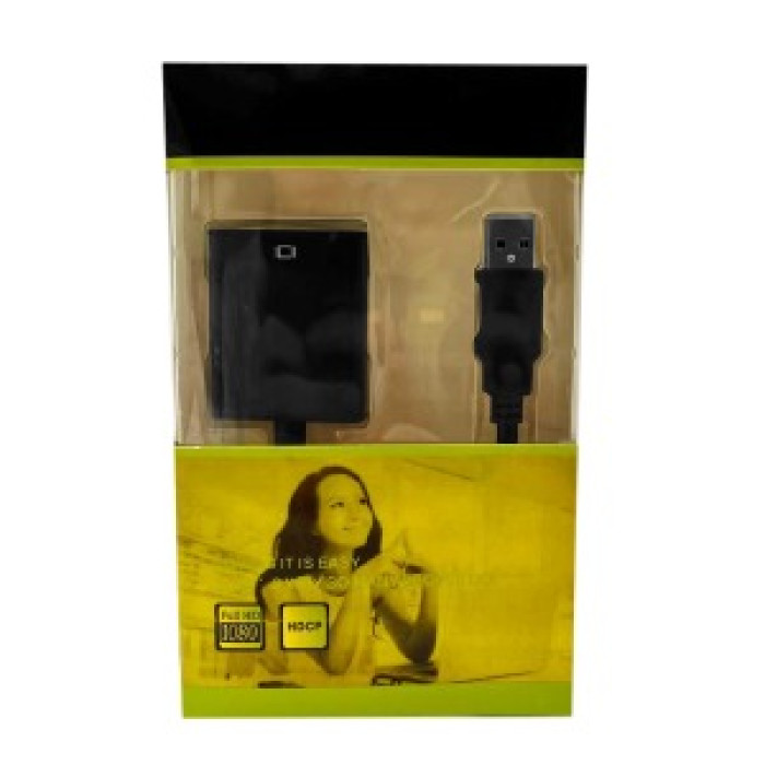 Перехідник USB (папа) - HDMI (мама) конвертер 2.0 (Чорний) Перехідник USB (папа) - HDMI (мама) конвертер 2.0 (Чорний)