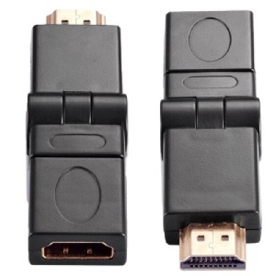 Перехідник HDMI (мама) - HDMI (папа) кутовий чорний