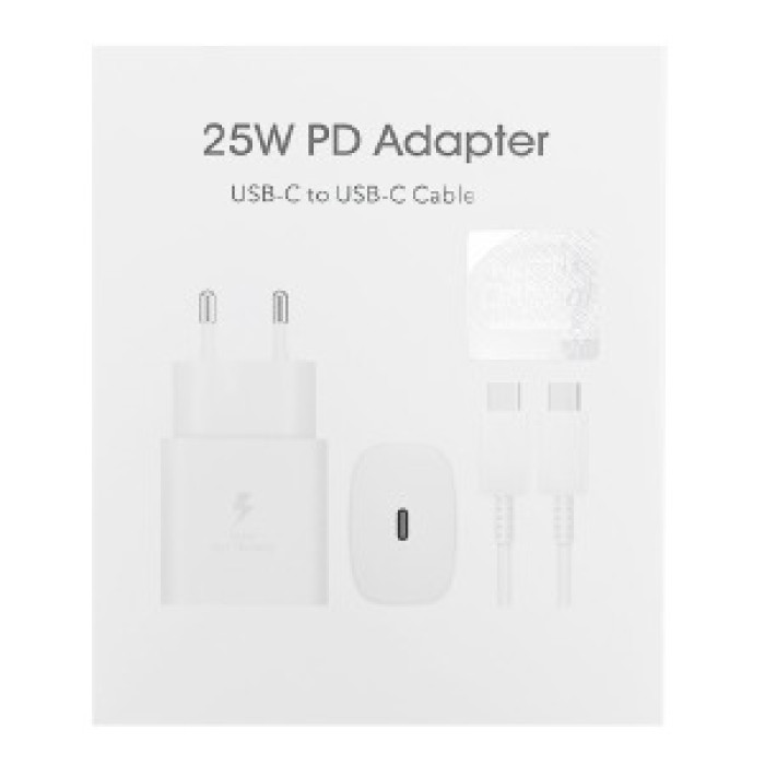 Мережевий ЗП Samsung Type-C to Type-C PD25W Білий (Комплект) Мережевий ЗП Samsung Type-C to Type-C PD25W Білий (Комплект)