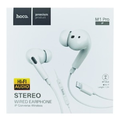 Навушники Lightning Hoco M1 Pro білі 1,2м
