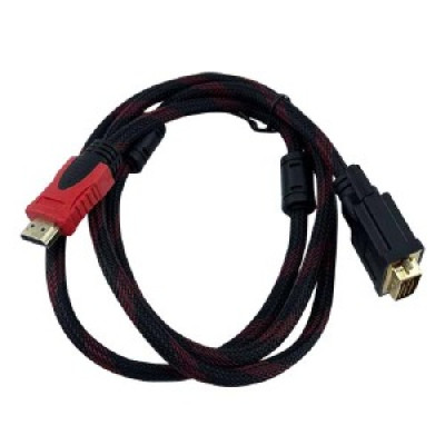 Кабель HDMI-DVI 1,5м (тканинний) Чорний