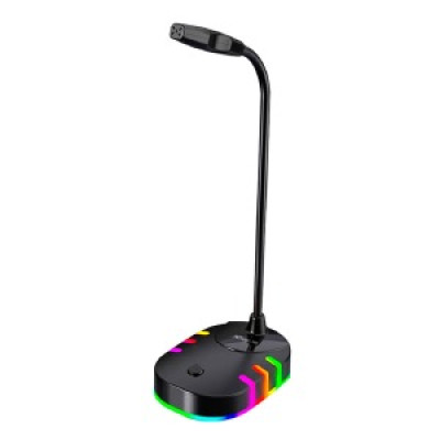 Мікрофон компьютерний настільний ігровий XTRIKE XMC-02 RGB чорний 1,5м