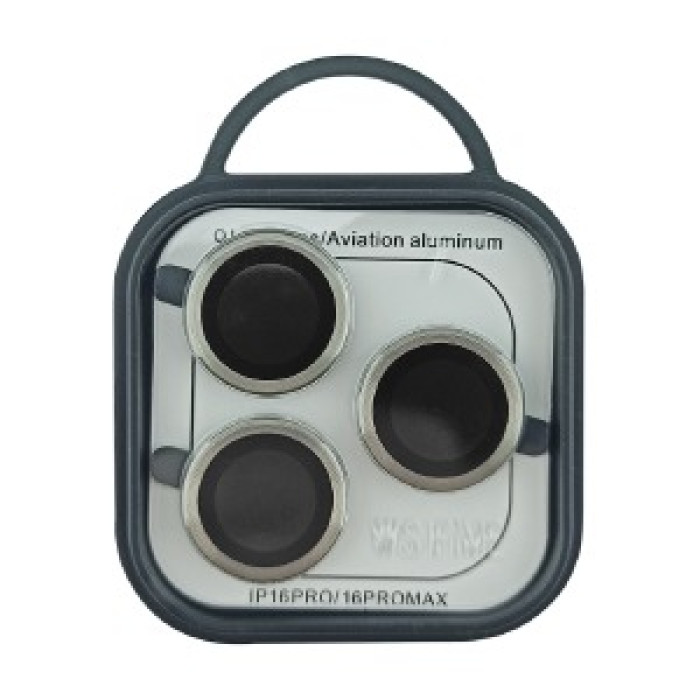 Скло на камеру iPhone 16 Pro/16 Pro Max метал сірий