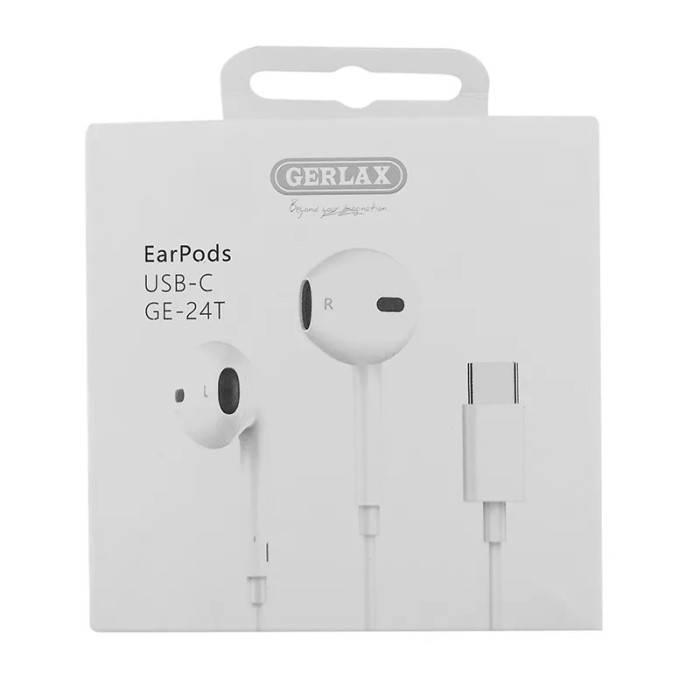 Навушники Type-C Gerlax GE-24T білі Навушники Type-C Gerlax GE-24T білі