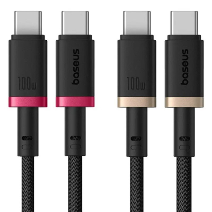 Data кабель Type-C to Type-C Baseus Dura Series 100W (Red / Black)