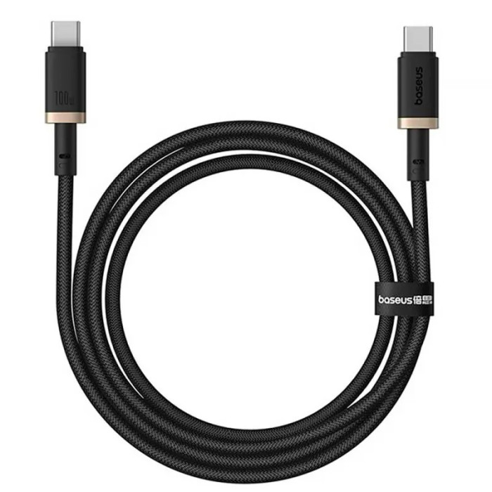 Data кабель Type-C to Type-C Baseus Dura Series 100W (Gold / Black)