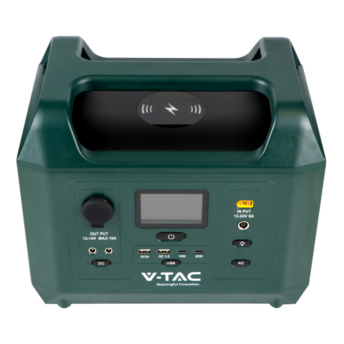 Power Station V-TAC VT-606N, 600W(700W peak), 576Wh, QC 18W, PD 65W, DC, LiFePO4