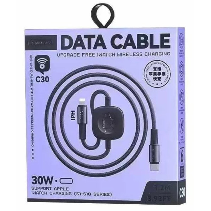 Кабель Remax C30 Velocity Aluminum 1.2m з БЗП для Watch (Чорний) Кабель Remax C30 Velocity Aluminum 1.2m з БЗП для Watch (Чорний)