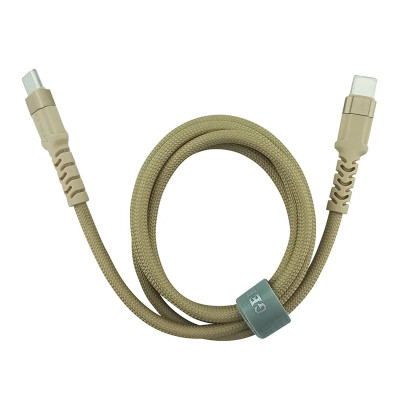 Кабель Type-C to Type-C Gerlax GD-66PT 100W 1m тканинний молочний