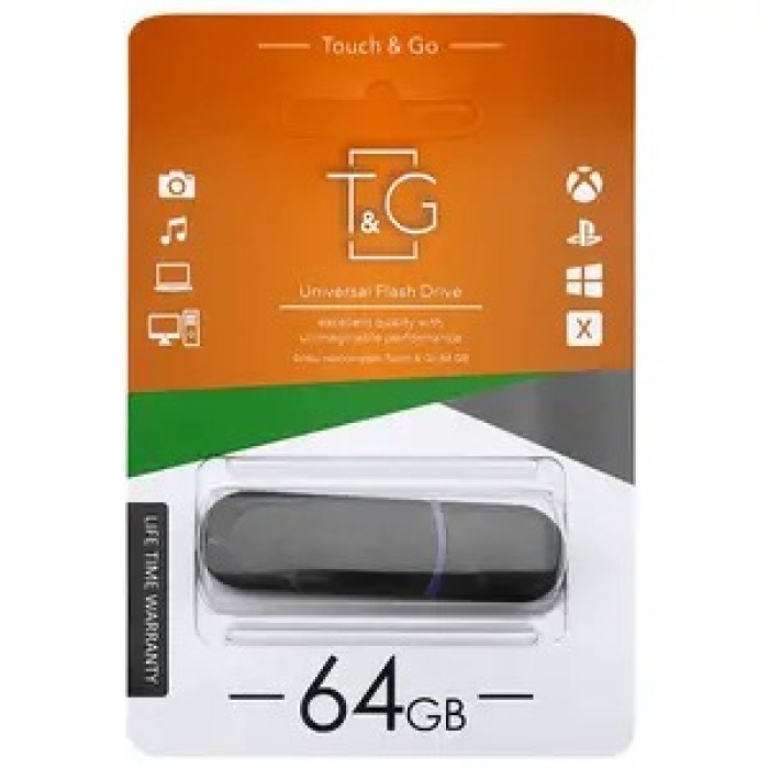 USB флеш-накопичувач 64GB 2.0 T&G 012 Jet series чорна