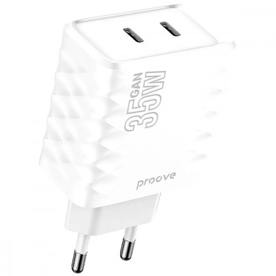 Мережевий адаптер Proove Speed Surge Gan 35W (Type-C + Type-C) white