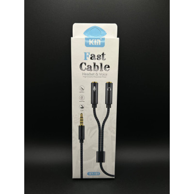 Розділювач Аудіо виходу 3,5mm Female for PC (Чорний)