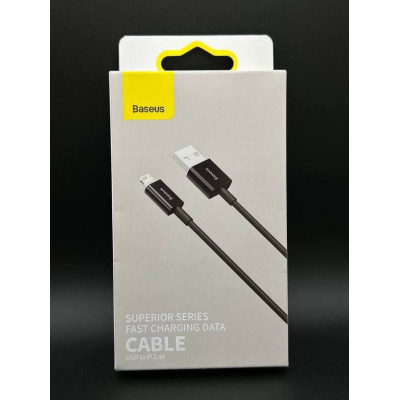 Data Кабель Lightning Baseus Superior 2.4A 2m (Чорний)