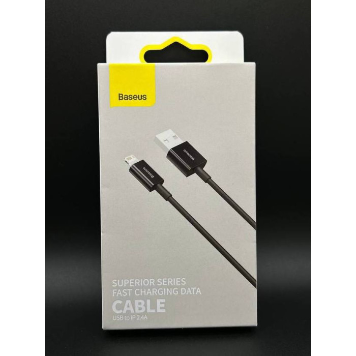 Data Кабель Lightning Baseus Superior 2.4A 2m (Чорний)