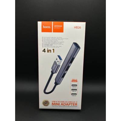 USB ХАБ Hoco HB26 4 in 1 adapter(USB to USB3.0+USB2.0*3) 
