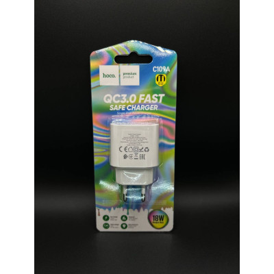 Мережевий адаптер Hoco C109A Fighter 1USB QC3.0