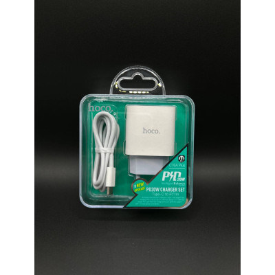 Мережевий ЗП Hoco C76A PD20W Type-C to Lightning (Білий)																			