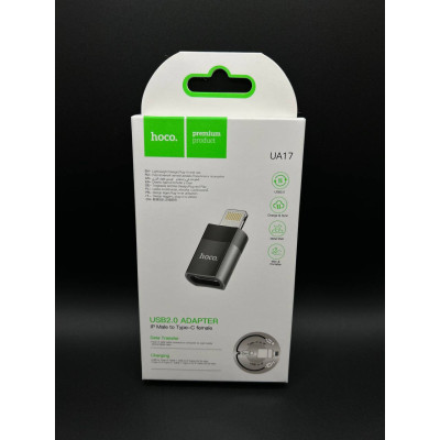 Перехідник OTG Hoco UA17 Lightning male to Type-C female USB2.0												