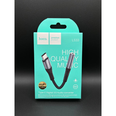 Перехідник Hoco LS33 Type-C to 3.5 Audio converter (Сірий)
