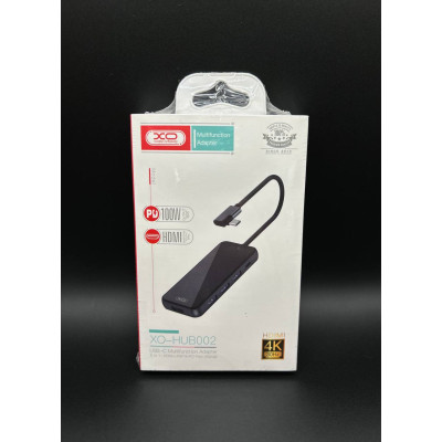 USB-С ХАБ XO HUB002 USB-C Multifunction Adapter 5 in1 (HDMI+USB*3+PD Fast Charger) 																	