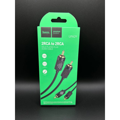AUX Hoco UPA29 dual RCA double lotus audio cable 1.5m (Чорний)