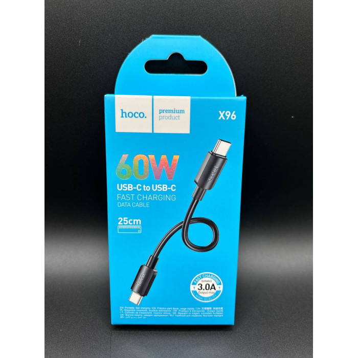 Кабель Hoco X96 Hyper Type-C to Type-C 60W (0.25м) Кабель Hoco X96 Hyper Type-C to Type-C 60W (0.25м)