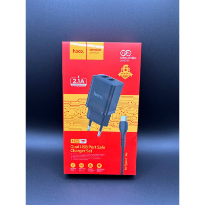 Мережевий ЗП Hoco N25 Maker Type-C 2USB (Комплект)