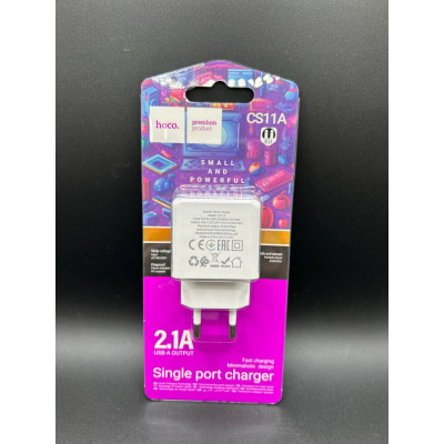 Мережевий адаптер Hoco CS11A 5V/2.1A 10.5W (Білий)