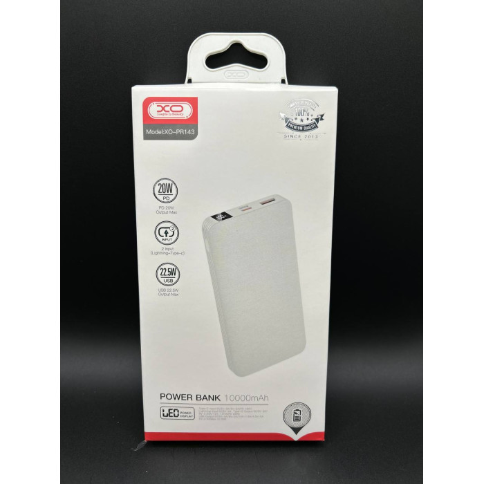 Power Bank XO PR143 10000mAh PD20W+QC3.0 22.5W