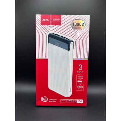Power Bank 10000mA Hoco J59 2.4A 18W LED (input lightning/micro/Type-C)