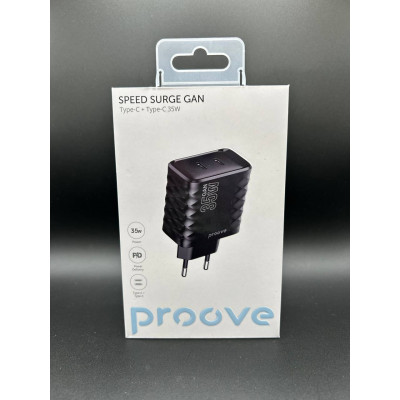 Мережевий адаптер Proove Speed Surge Gan 35W (Type-C + Type-C) black