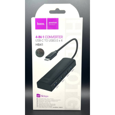 USB-C Хаб Hoco HB41 Easy safety 4-in-1 (Type-C to USB3.0*4)
