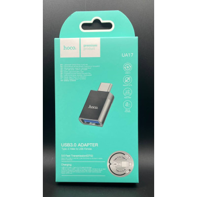 Перехідник OTG Hoco UA17 USB (мама) - Type-C (папа) 3.0