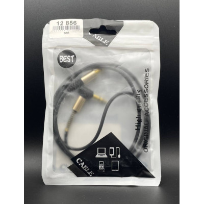 AUX Silicone Metall 3.5 to 3.5 кутовий 1м (чорний)