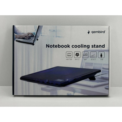 Підставка для охолодження ноутбука Gembird NBS-2F15-01(2 вентилятора та синя підсвітка)