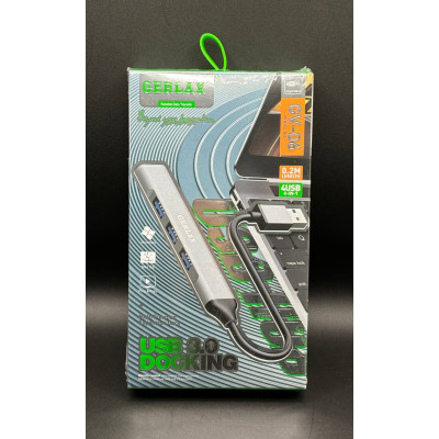 USB ХАБ Gerlax GV-06 (4 in 1) 3.0 Сірий