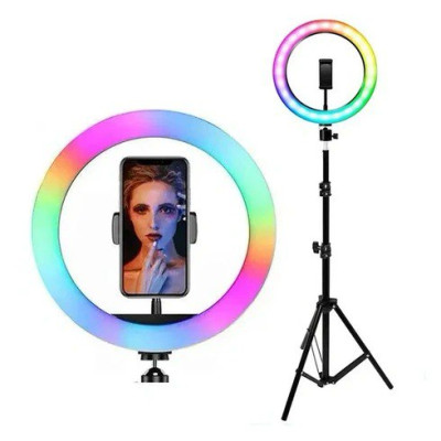 Кільцева LED-лампа 3D-33 RGB 33см з пультом на дроті