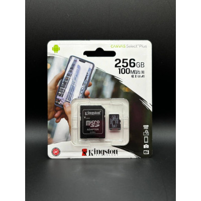 Карта памяті Kingston Canvas Select Plus 256GB (+adapter)