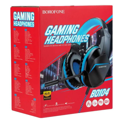 Навушники Borofone BO104 Phantom gaming з мікрофоном (Синій)