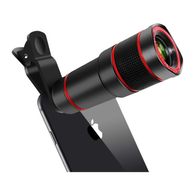 Обьєктив Для Мобільного Телефону Zoom 12х (Лінзи Скло) (Чорний)