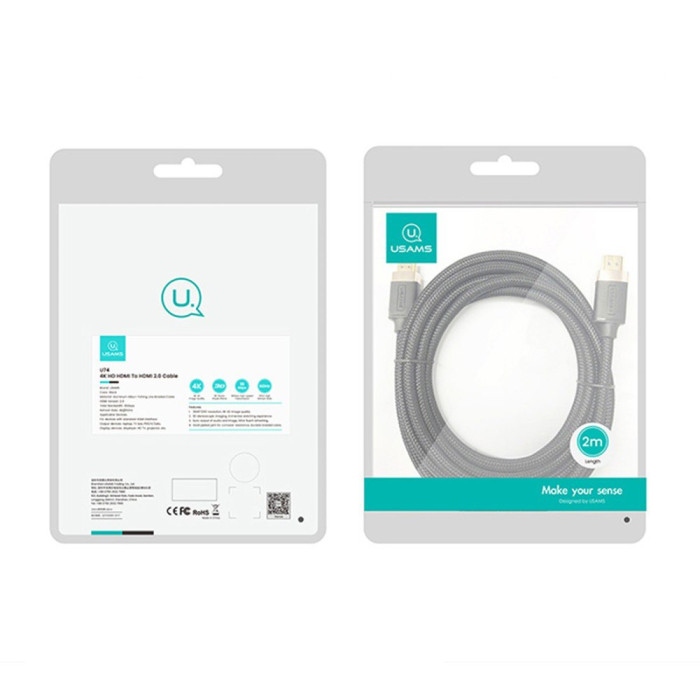 Кабель Usams US-SJ530 U74 4K HD DP to HDMI 2m (Чорний)