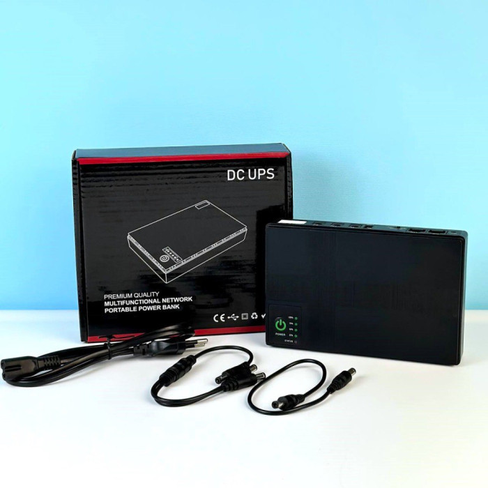 ДБЖ UPS (безперебійник) для роутера DC1018P 10400mAh, USB/ DC: 9V/12V (Чорний)