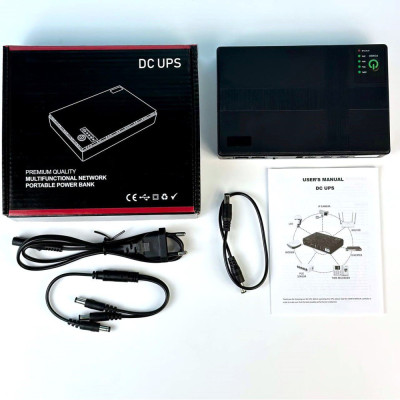 ДБЖ UPS (безперебійник) для роутера DC1018P 10400mAh, USB/ DC: 9V/12V (Чорний)
