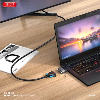 Перехідник XO GB013 HDMI to DVI female (Сірий) Перехідник XO GB013 HDMI to DVI female (Сірий)
