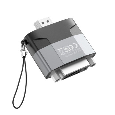 Перехідник XO GB013 HDMI to DVI female (Сірий) Перехідник XO GB013 HDMI to DVI female (Сірий)