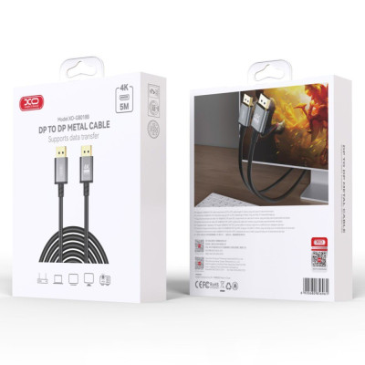 Кабель XO GB018B DP to DP (4K@60HZ) 5m (Сірий)